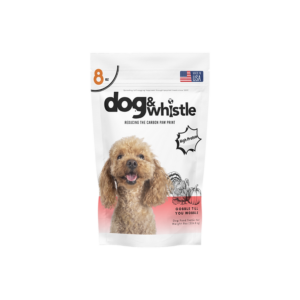 Cooked dog food meal with turkey quinoa vegetables and fruit